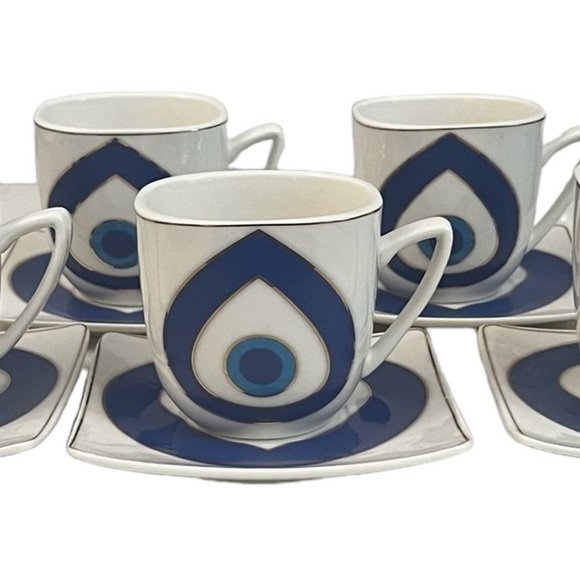 Evil eye - 5 coffee/espresso/tea cup set.. nwot - Picture 2 of 6